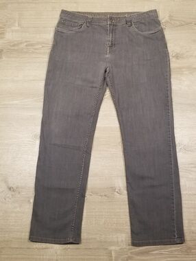 PrAna Slim Fit Jeans Mens 38x32 Gray Stretch Straight Leg Flex Casual Comfort